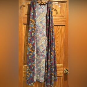 LuLaRoe Floral Print Joy Vest Cardigan in Multicolor Size XL